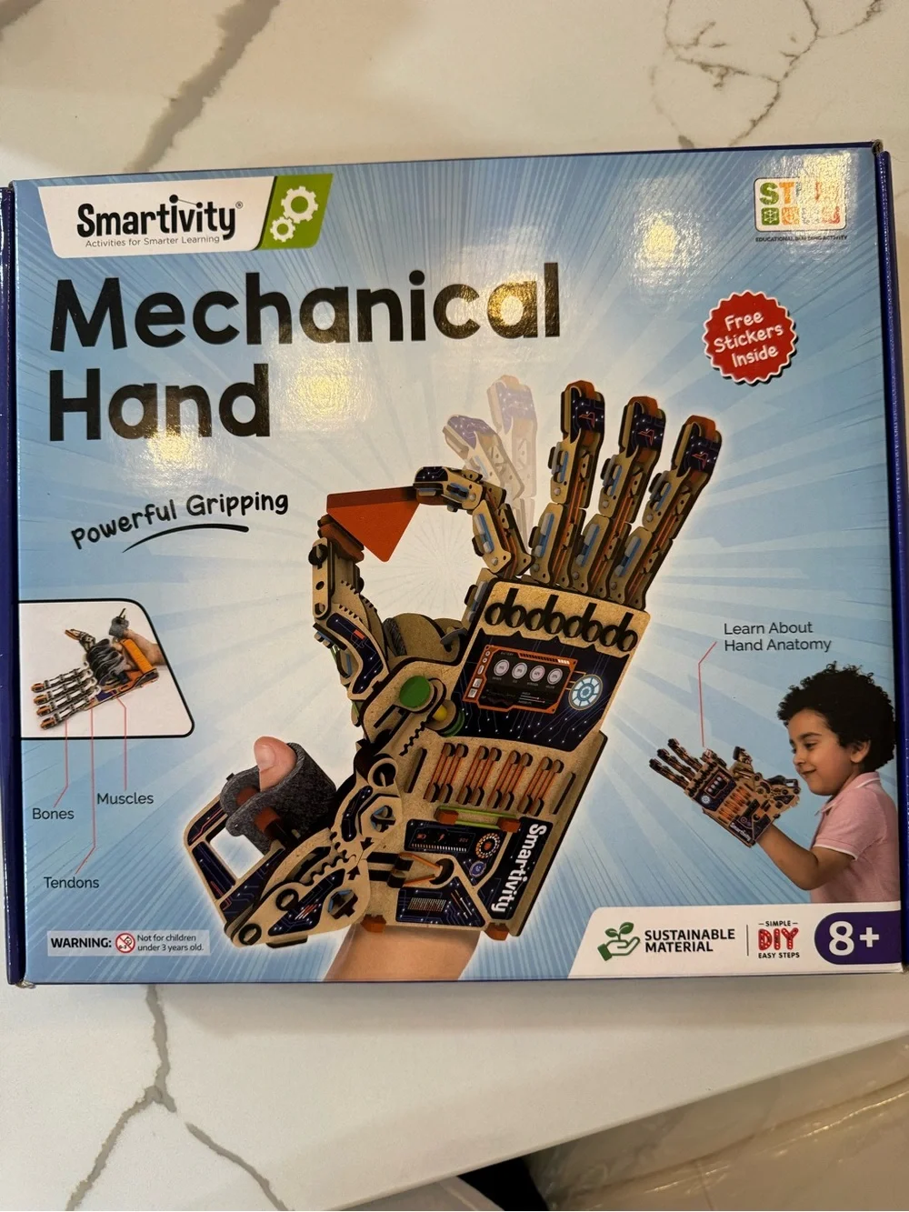 Mechanical Hand Kids Learning Toy - Brown and Blue